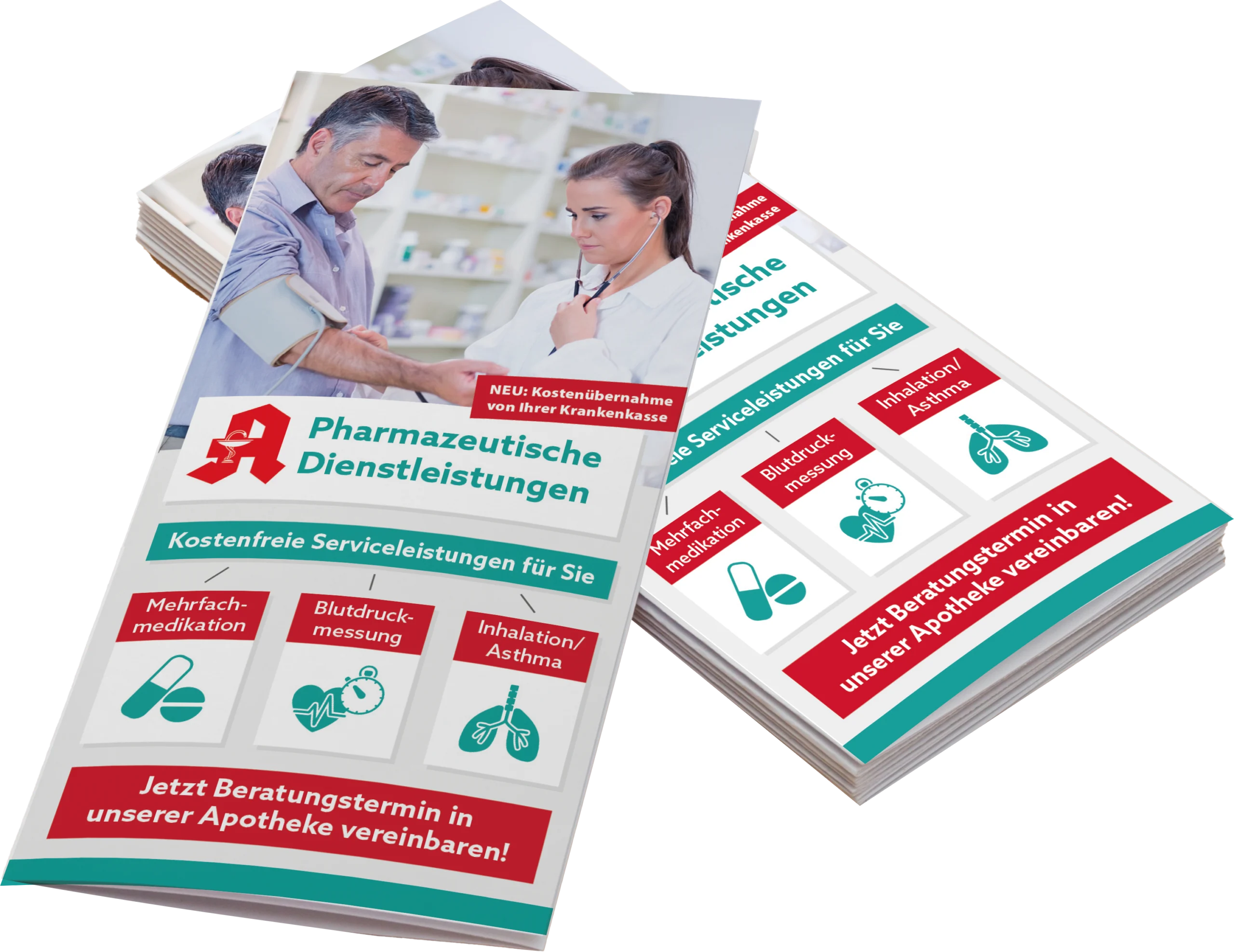 Flyer für pharmazeutische Dienstleistungen in der Apotheke