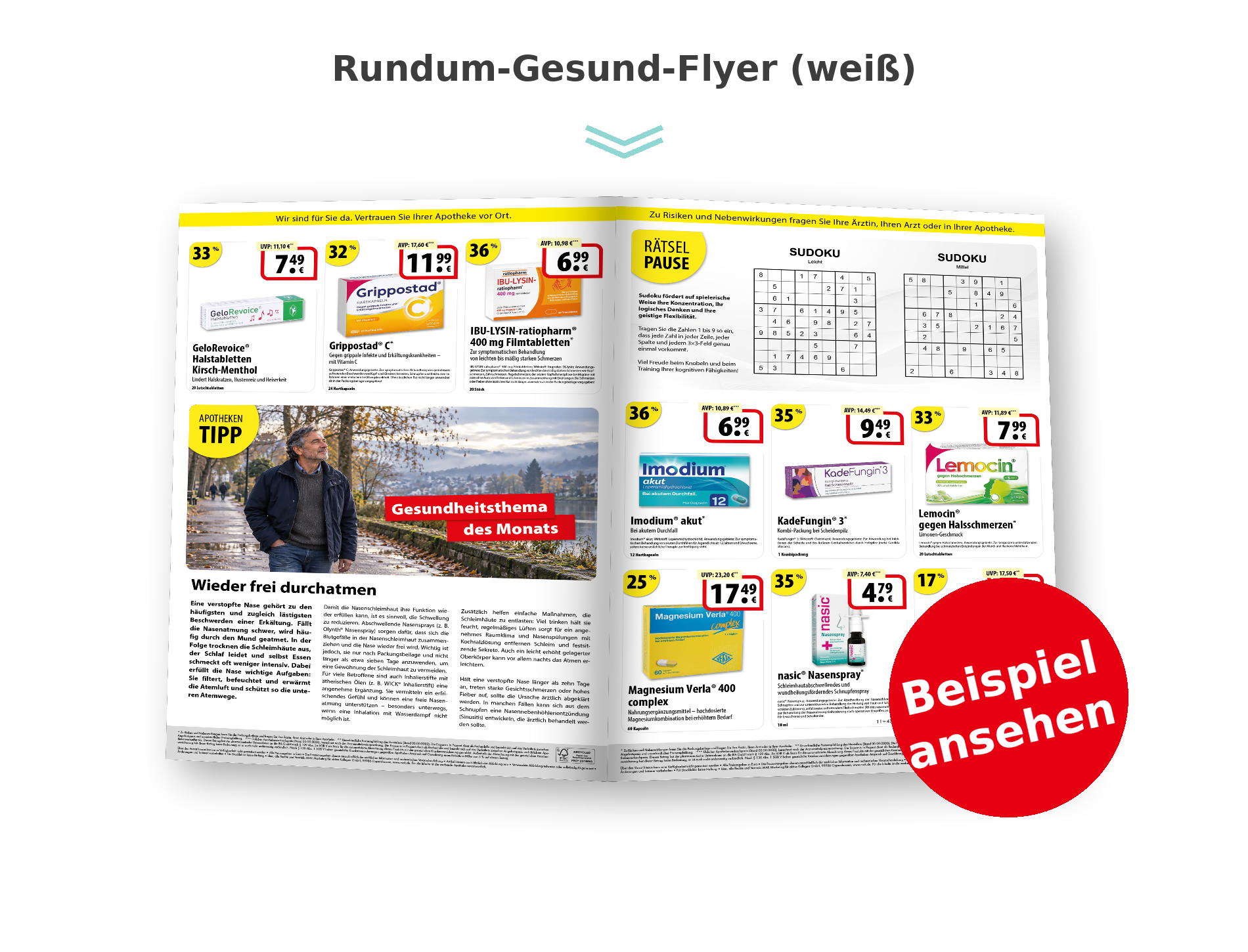 Apothekenflyer: Rundum-gesund-Flyer weiß_ Beispiel ansehen